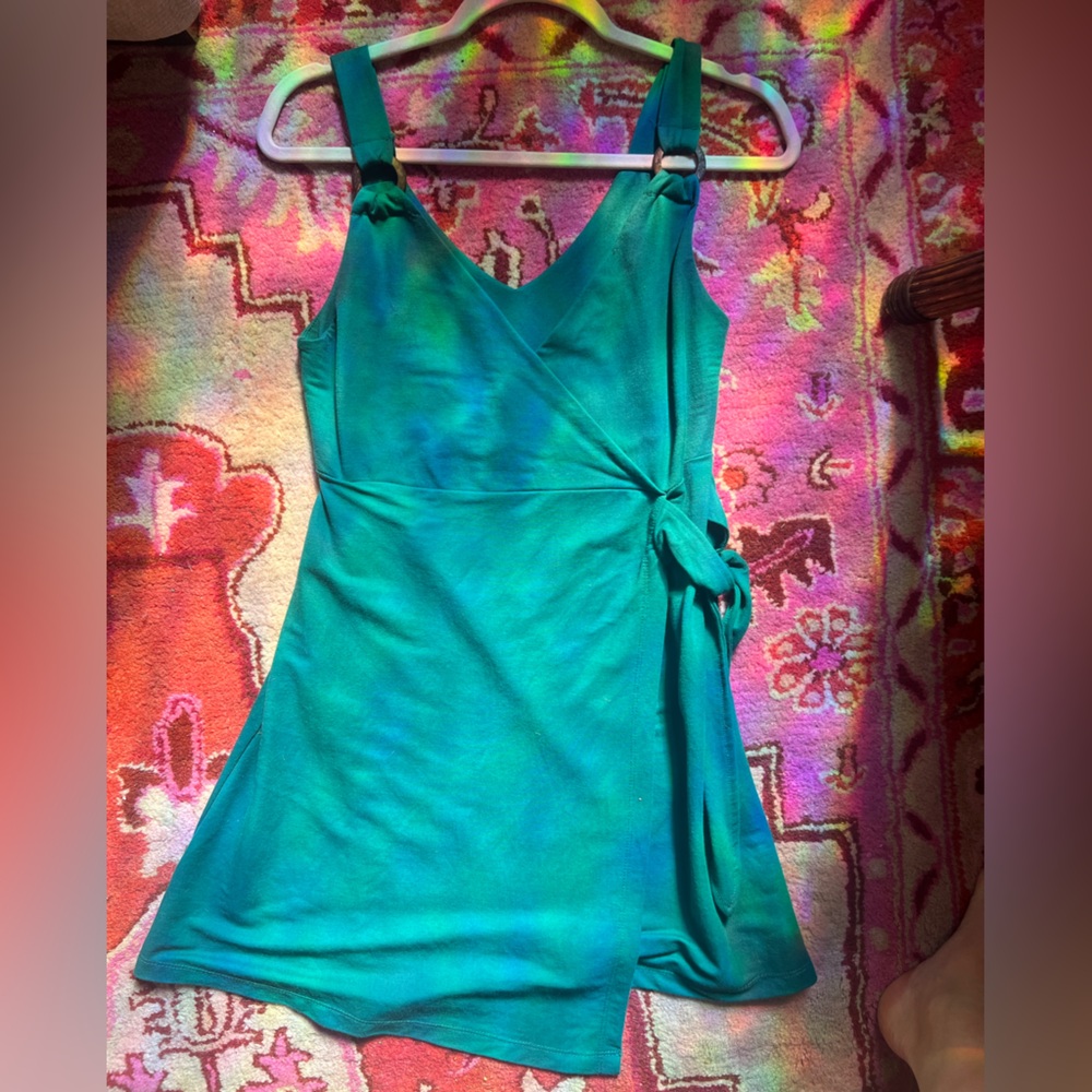 Chic Teal Sleeveless Mini Dress